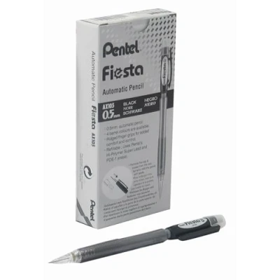 Afbeelding van pentel Vulpotlood AX105 0.5mm zwart 12 stuks