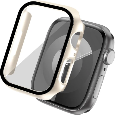 Afbeelding van imoshion Screen Protector Geschikt voor Full Cover Hard Case / Hoesje de Apple Watch Series 7 8 9 45 mm Sterrenlicht