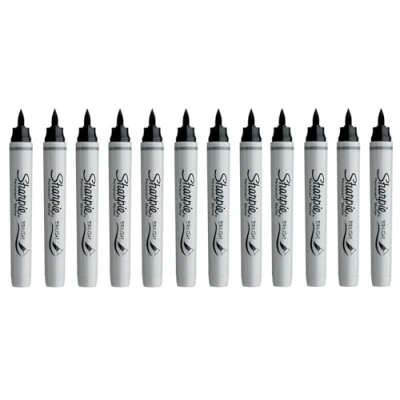 Afbeelding van Sharpie Brush Marker permanente marker, zwart, 12 stuks