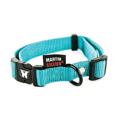 Afbeelding van Martin Sellier Halsband Nylon Turquoise Verstelbaar 20 MMX40 55 CM (366268)