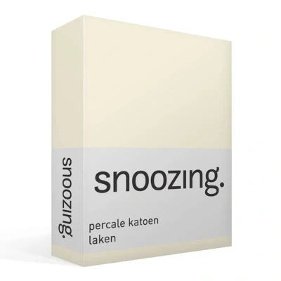 Afbeelding van Snoozing Laken Tweepersoons Percale katoen 200x260 cm Ivoor