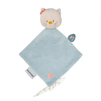 Afbeelding van Nattou Kat Lana Knuffeldoekje Doudou 30x20 cm Dusty Blauw