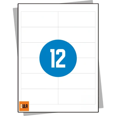 Afbeelding van DULA Etiketten Stickervellen A4 12 stickers per vel 97 x 42,3 mm 100