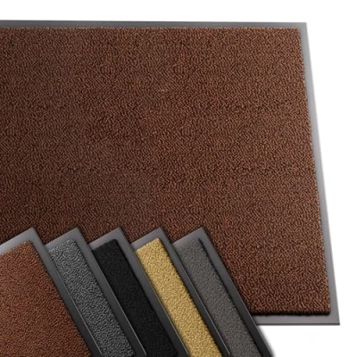 Image de VOUNOT® Tapis de Porte Paillasson d&#039;Entrée Interieur et Extérieur Antidérapant Anti Poussière d’entrée Imperméable Lavable 90x120cm Marron Noir