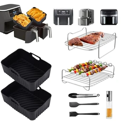 Afbeelding van Ankway Ninja Foodi accessoires voor heteluchtfriteuse, 2024, 8 Dual AF500EU, AF400EU, AF300EU siliconen mal