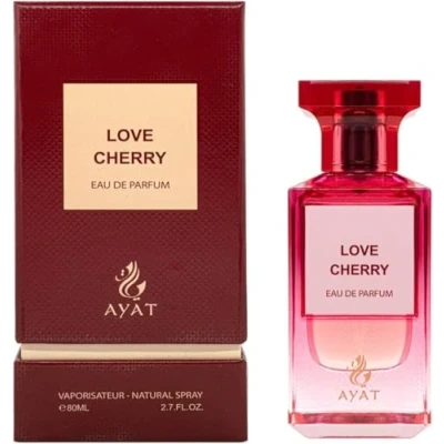 Afbeelding van AYAT PERFUMES Eau de parfum 80 ml Dubai oosterse en fruitige geur voor dames heren een sensuele, tijdloze moderne uniseks (Love Cherry)