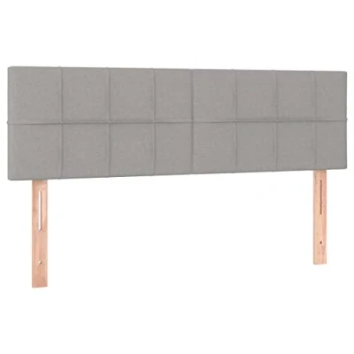 Afbeelding van vidaXL Hoofdeinde, 2 stuks, lichtgrijs, 72 x 5 78/88 cm, stof