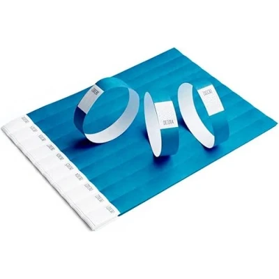 Afbeelding van Tyvek Papieren Armbanden voor controle en veiligheid, 500 stuks, evenementen, feesten, festivals reizen, entreearmbanden (blauw)