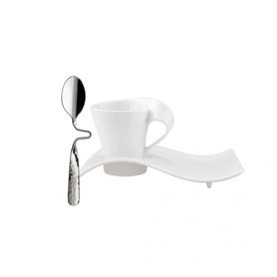 Afbeelding van Villeroy &amp; Boch 12 6359 9050 set espresso, porselein, wit, 28,5 x 25,8 1,35 cm
