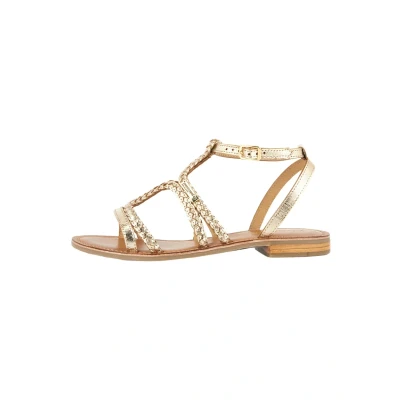 Afbeelding van Les Tropeziennes par M Belarbi Bongo Sandalen met enkelbandjes, Dames, Maat: 40, Gold coloured Leer