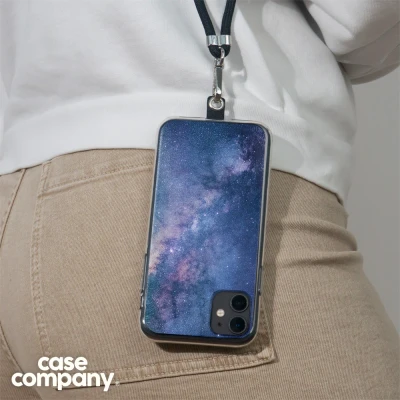 Afbeelding van Case Company® hoesje met Koord geschikt voor Xiaomi 13 Nebula Telefoonhoesje Zwart Bescherming aan alle Kanten en Over de Schermrand