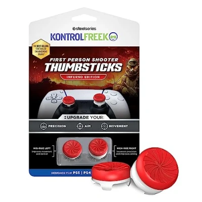 Image de KontrolFreek FPS Freek Inferno manette pour Playstation 4, PS4 et 5, PS5, 1 haute taille, taille moyenne, rouge/blanc