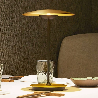 Afbeelding van MARSET Ginger LED oplaadbare tafellamp aluminium, messing