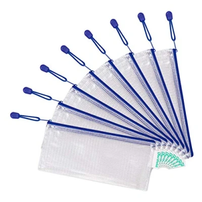 Afbeelding van Djois opbergtas met ritssluiting 250x115mm PVC blauw pak 8 stuks
