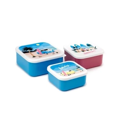 Afbeelding van Set 3 Lunch Box Snack Pots M/L/XL Surf Volkswagen Busje VW T1