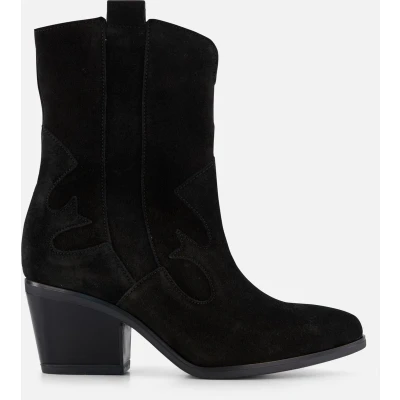 Afbeelding van Gabor Comfort Cowboy/Bikerlaarsjes, Dames, Maat: 38, Black Veloursleer