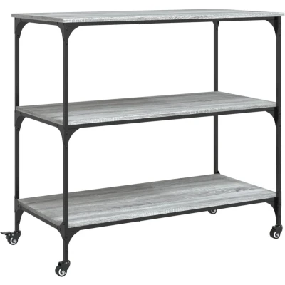 Afbeelding van Keukentrolley 102x50x95 cm bewerkt hout grijs sonoma eiken