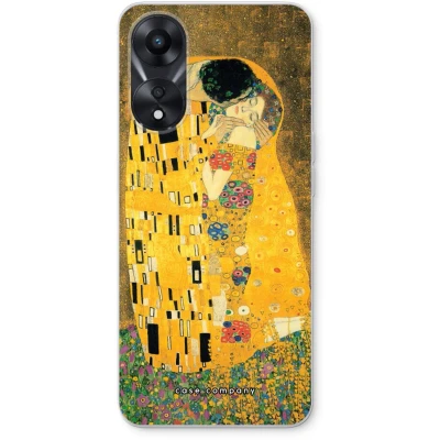 Afbeelding van Case Company® hoesje geschikt voor Oppo A58x Der Kuss Soft Cover Telefoonhoesje Bescherming aan alle Kanten en Schermrand