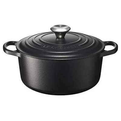 Image de LeCreuset Rôti / Faitout Signature rond Noir Mat 24cm 4,2l (intérieur noir)