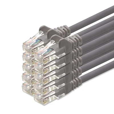 Afbeelding van 1aTTack CAT5 UTP netwerkkabel met 2 x RJ45 stekker, grijs, m
