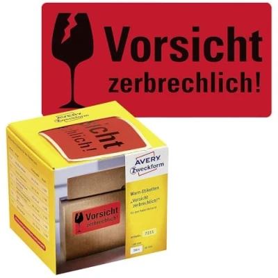 Afbeelding van Avery 7211 Red Rounded rectangle Permanent Paper 200 pc(s) 1
