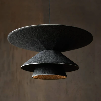 Afbeelding van LOOM DESIGN Morphic hanglamp, zwart, vilt, Ø 50 cm