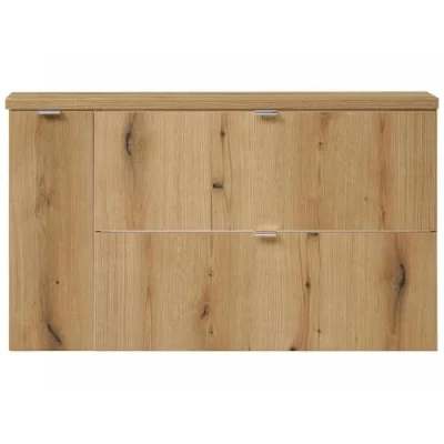 Afbeelding van Wastafelonderkast Newport met deur en lades 100x60x40 cm eikenkleurig [en.casa]