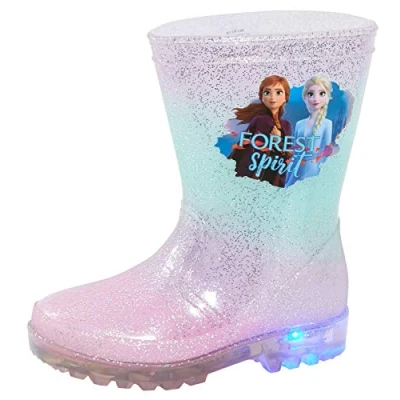 Afbeelding van Disney Wellington knipperende ijskoningin 2 laarzen met Elsa en Anna, Blauw
