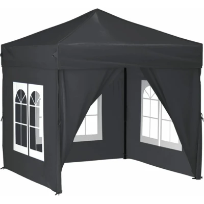 Afbeelding van Partytent inklapbaar met zijwanden 2x2 m antracietkleurig