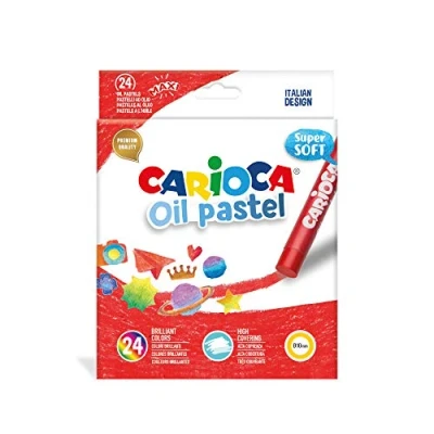 Afbeelding van Carioca Maxi, 24 stuks oliekleurpotloden, oliekleurpotloden voor kinderen, kleuren op papier, karton, canvas en hout, heldere