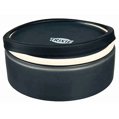 Afbeelding van Trixie voerbak jimmy keramiek / rubberrand assorti 16x16 cm 750 ml