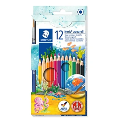 Afbeelding van Staedtler Noris Club aquarell set 12 st. + penseel 144 10NC12