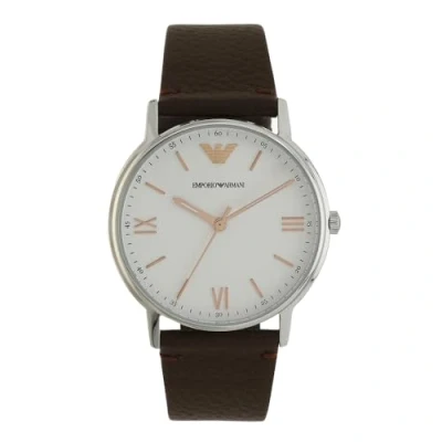 Afbeelding van EMPORIO Armani Herenhorloge, analoog, kwarts, met leren armband, AR11173, Bruin, Riem