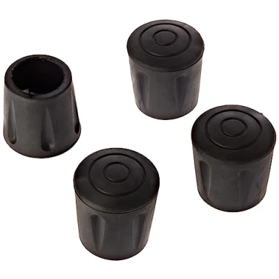 Image de cyclingcolors Lot de 4 pieds meubles en caoutchouc, ronds, chapeaux, capuchons pied, protection pour chaise, noirs, embouts tubulaires, tuyau, tube rond (22 mm),