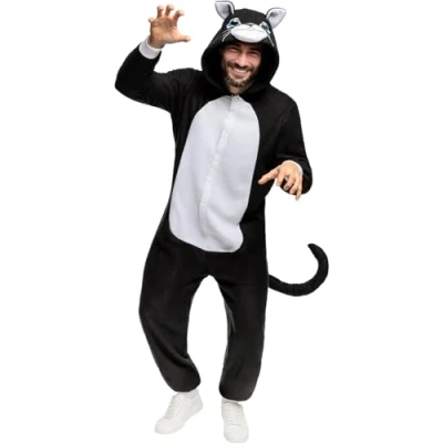 Afbeelding van FUNIDELIA Katten kostuum onesie voor volwassenen Maat: S M