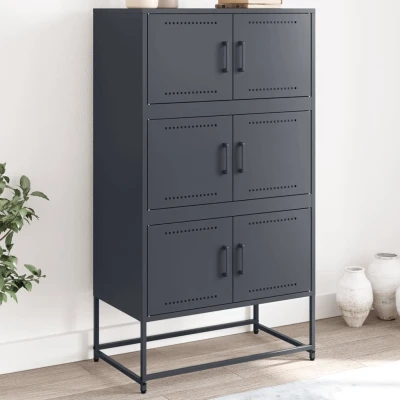 Afbeelding van Dressoir 68,5x38,5x123,5 cm staal antracietkleurig