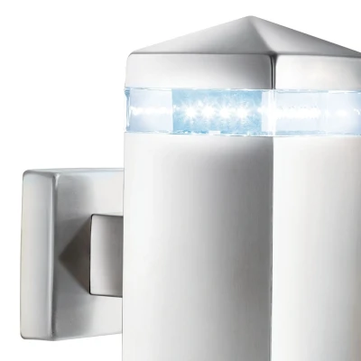 Afbeelding van Searchlight India Buiten Wandverlichting 8 X 18 Cm 2W LED Incl. IP44 Satijn Zilver