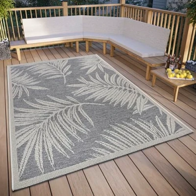 Afbeelding van Binnen en buitenkleed Paru 76x150cm Grijs 123vloerkleed.nl is de online webshop voor vloerkleden woonaccessoires.