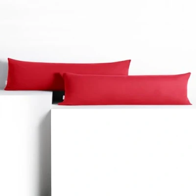Image de DecoKing 2 taies d&#039;oreiller 20 x 145 cm jersey coton fermeture éclair rouge ambre
