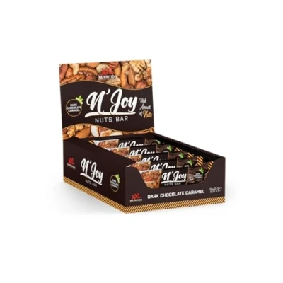 Afbeelding van XXL Nutrition N&#039;Joy Nuts Bar Proteïne Eiwitreep Dark Chocolate Caramel 15 Pack