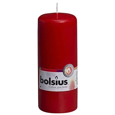 Afbeelding van BOLSIUS Paraffinewas, stompkaars, rood, 6 x 15 cm