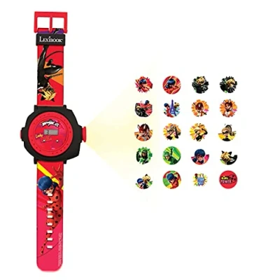 Image de Lexibook Ladybug Chat Noir, Schermo Digitale per Orologio a proiezione Regolabile, 20 Immagini Miraculous, Bambini