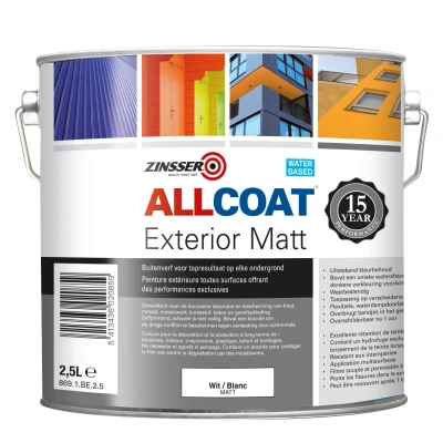Afbeelding van Zinsser Allcoat Exterior Matt 10 liter