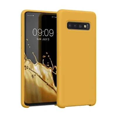 Afbeelding van kwmobile telefoonhoesje geschikt voor Samsung Galaxy S10 Hoesje met siliconen coating Smartphone case in mango