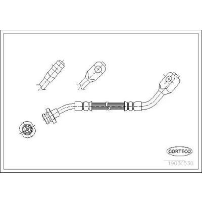 Afbeelding van CORTECO 19030530 Remslang Vooras 335 NISSAN: TERRANO 2, 1