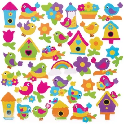 Afbeelding van Baker Ross Schuimstickers met vogelmotief, 200 stuks, stickers voor kinderen (FC684)