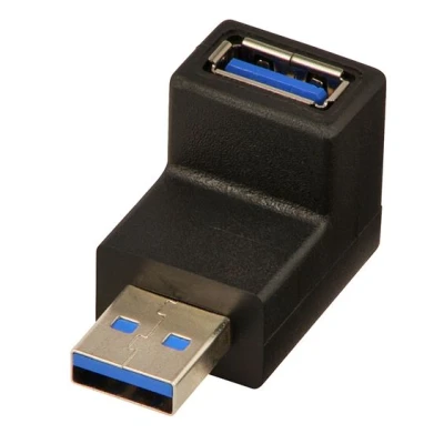 Image de Lindy USB 3.0 90 Degree Down Type A Male to Female Right Angle Adapter adaptateur