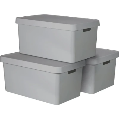 Afbeelding van Curver 240659 Kunststofbox INFINITY (b x h d) 560 270 390 mm Grijs 3 stuk(s)