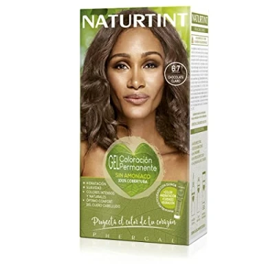 Afbeelding van NATURTINT Biobased, Ammoniakvrije kleuring, 6.7 Lichte chocolade, 100% dekking van wit haar, plantaardige ingrediënten, natuurlijke en langdurige kleur, 170 ml.
