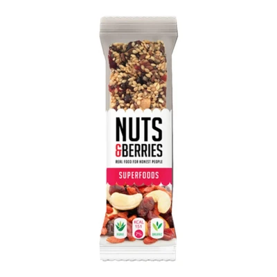 Afbeelding van Nuts &amp; Berries Bar Superfoods Bio 15 x 40 gram